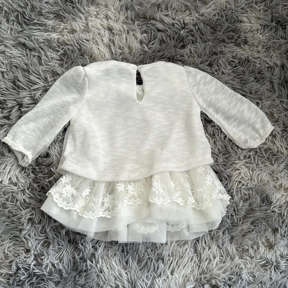 Lace ruffle dressy sweater